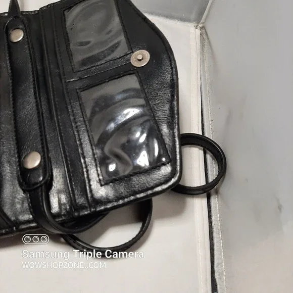 Bueno Black Crossbody Wallet Purse Shoulder Bag Tigers Eye Embossed Gator Croc - Picture 11 of 12